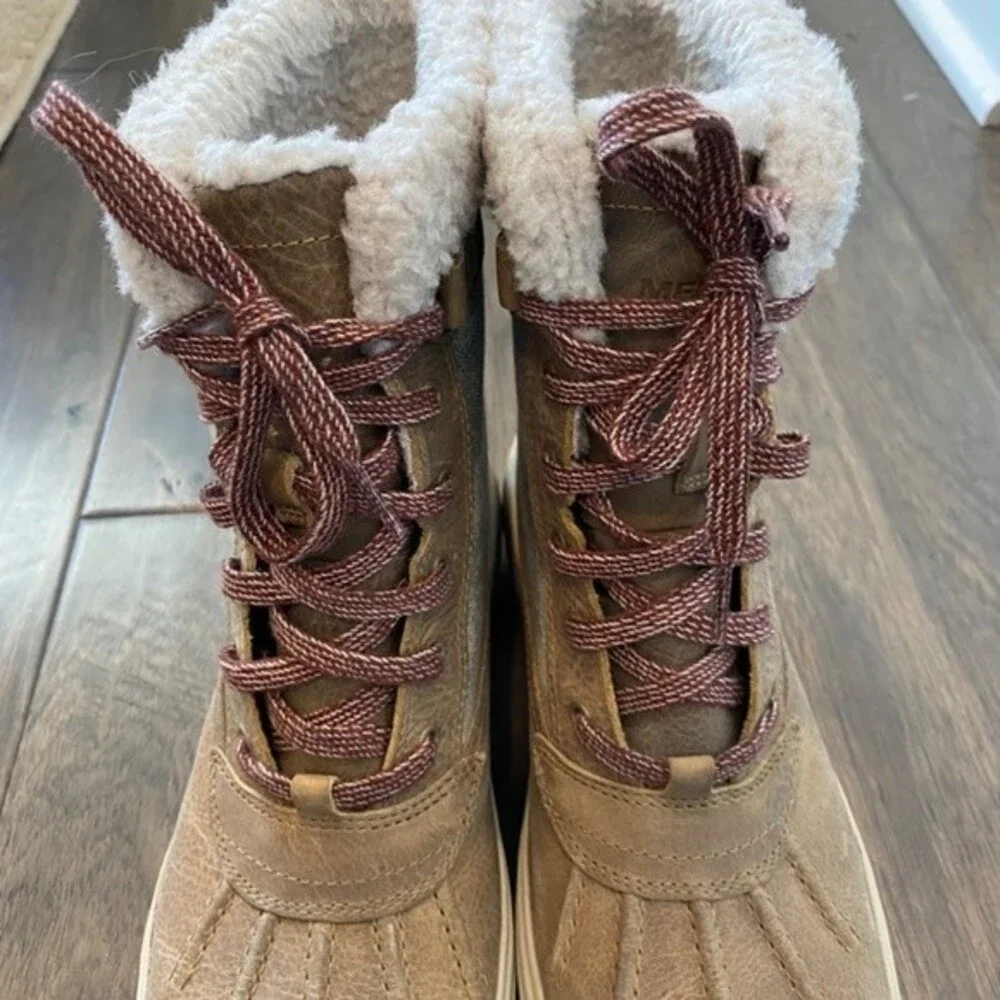 Merrell Tan Haven Mid Lace Up Polar Waterproof Boot - Size 7 - EUC